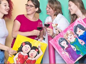 DIY Pakket dikke dames schilderworkshop als vrijgezellenfeest DIY Pakket dikke dames schilderworkshop als vrijgezellenfeest